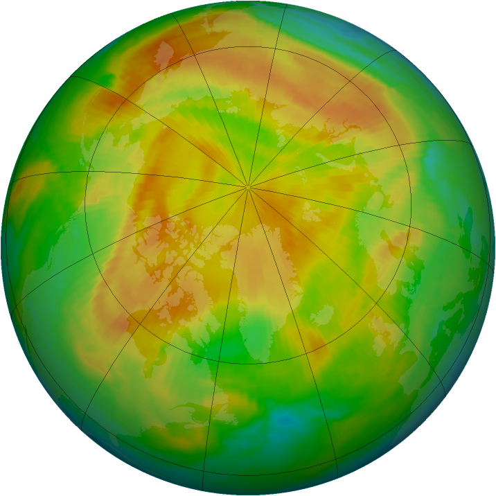 Arctic ozone map for 11 May 1997